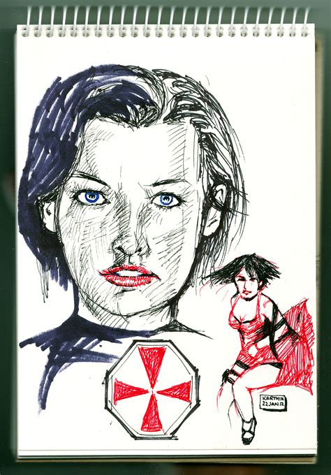 Resident Evil: Retribution Drawing – Original Scan | KARTHIK82.COM