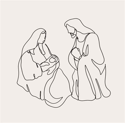 Minimalist Christian Line Art, Religious Illustration, Simple Sketch Jesus , Biblical Faith ...