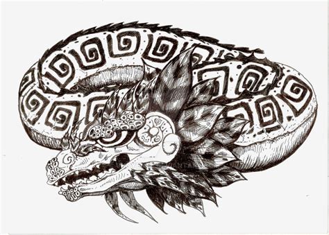 Quetzalcoatl Dragon Tattoo Design | Tatuaje cabeza de dragón, Diseños de tatuaje de dragón ...