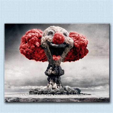 Canvas Art Large size Print Oil Painting Wall painting atomic bomb clown Wall Art Picture For ...