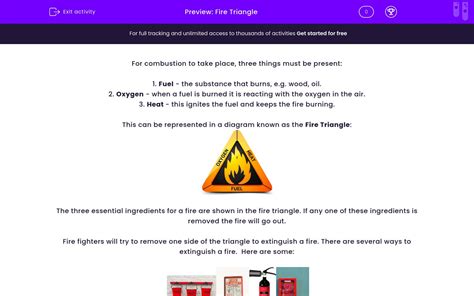 Understand the Fire Triangle Worksheet - EdPlace