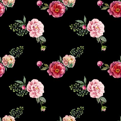 Floral Watercolor Roses Wallpaper Free Stock Photo - Public Domain Pictures