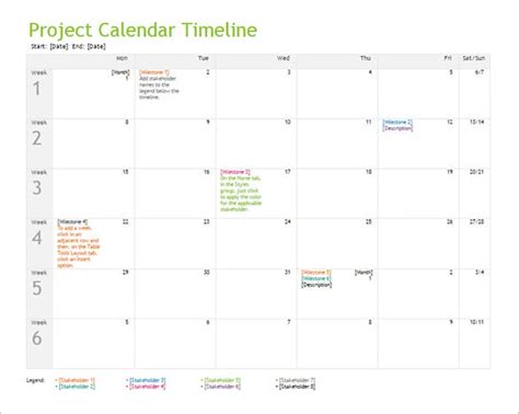 10+ Calendar Timeline Templates - Word | Google Docs | PowerPoint | Apple Pages | PDF