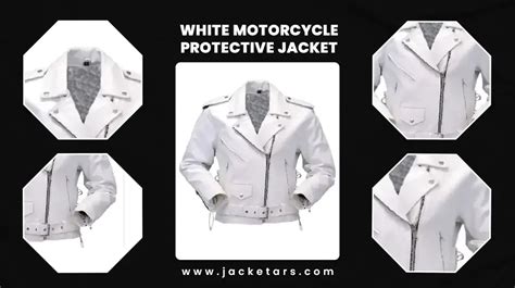 White Motorcycle Protective Jacket | White Biker Leather Jacket