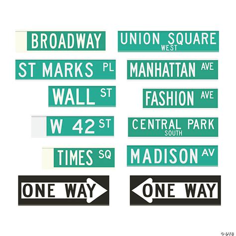 New York City Street Sign Cutouts | Oriental Trading