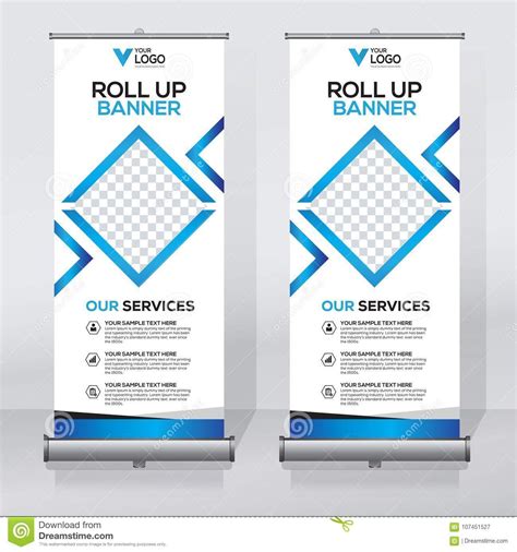 Roll Up Banner Design Template - Abstract Vertical Design