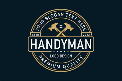 Handyman Retro Style Logo Design Vector Graphic by Bitmate Studio · Creative Fabrica