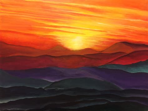 Sunrise #해돋이#Acrylic painting by Noory Jeon | Sunrise painting, Chakra art, Painting