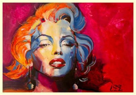 Marylin Monroe Acrylic Paint 32x45 inches for SALE by LeeArtStudio Warhol Paintings, Cute ...