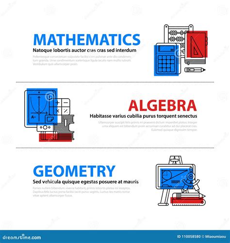 Set of Three Web Banners about Education and College Subjects in Flat Illustration Style ...