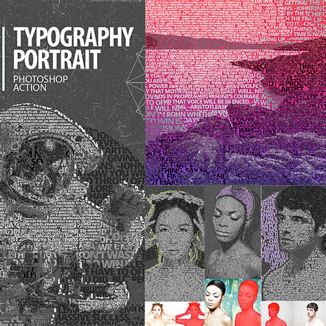 Typography Portrait Photoshop Action | Free download