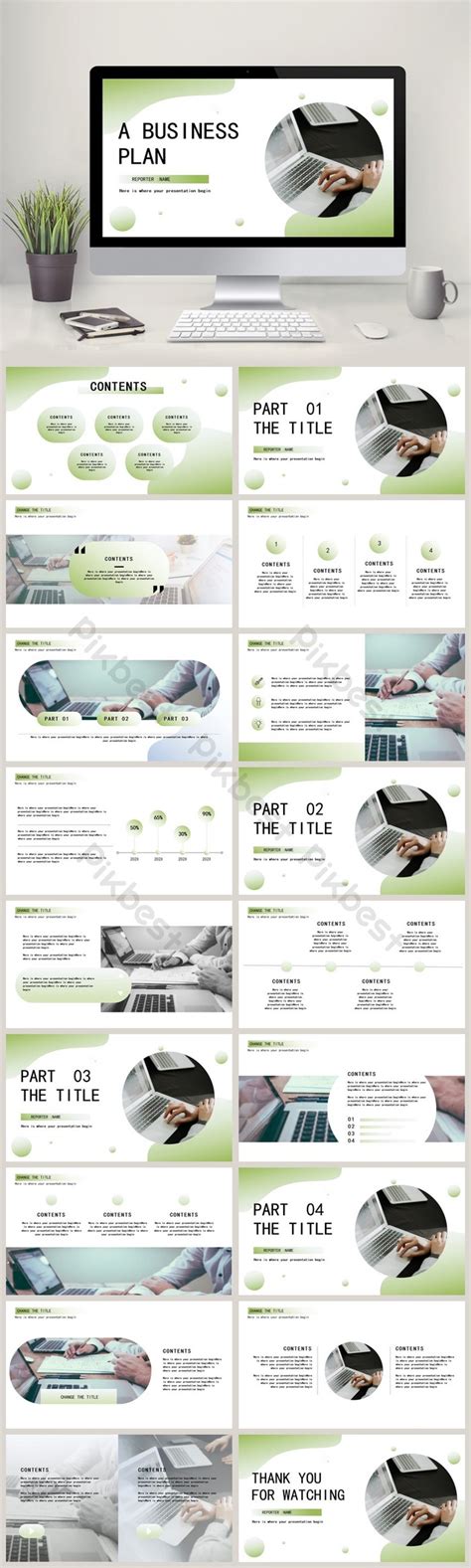 A Business Plan Green PowerPoint | PPTX Template Free Download - Pikbest