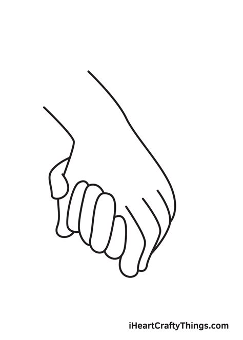 Holding Hands Drawing - How To Draw Holding Hands Step By Step