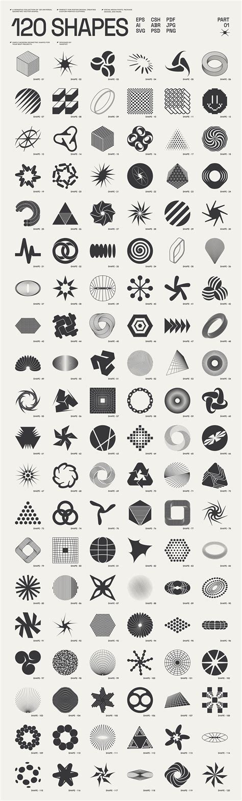 120 Abstract Geometric Shapes. Part 1 on Behance