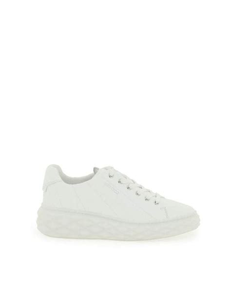 Jimmy Choo Leather Diamond Light Maxi Sneakers in White | Lyst Canada