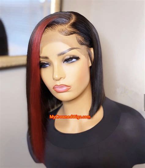 Highlights Color Side Part Bob Wig 360 lace front wig | Human hair wigs, Wigs, Parting hair