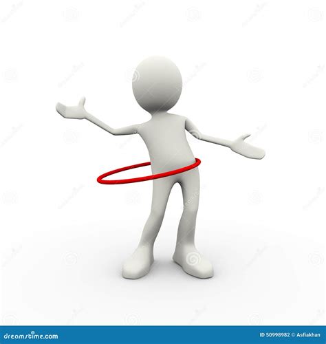 3d Man Doing Hula Hoop Exercise Stock Illustration - Image: 50998982