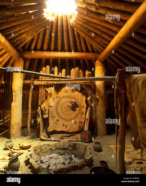 Replica Mandan Lodge at Knife River Indian Villages National Historical Site in North Dakota ...