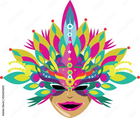 Colorful Costume Mask for the Masskara Festival of Bacolod City Philippines Stock Illustration ...