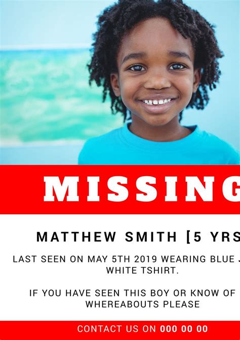 Raising awareness, a smiling child's image paired with a MISSING alert, evokes urgency and hope ...