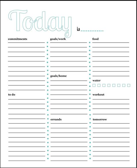 Daily Task List Printable