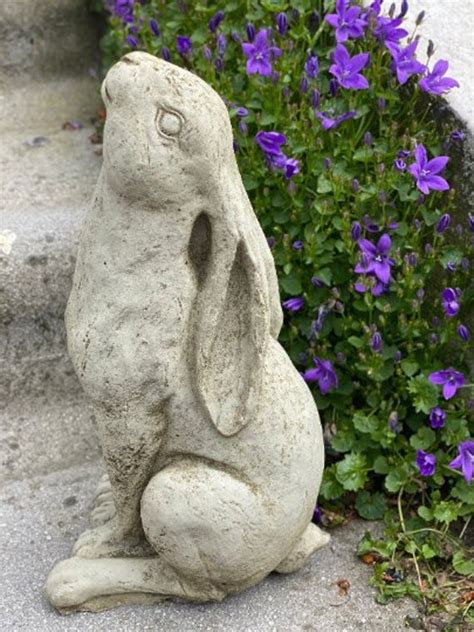 RABBIT Statue. Garden Rabbit Statue Rabbit Garden Statue - Etsy