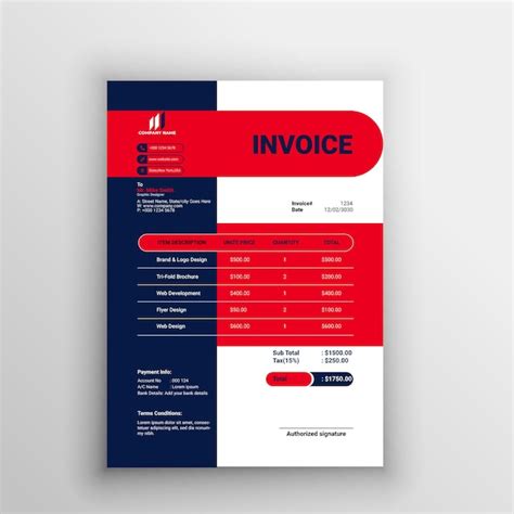 Premium Vector | Professional invoice template design