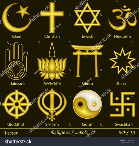 Religious Symbols Stock Vector Illustration 114874192 : Shutterstock