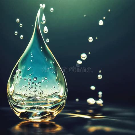 Water Splash and Water Drop. Digital Art. Stock Illustration - Illustration of nature, flow ...