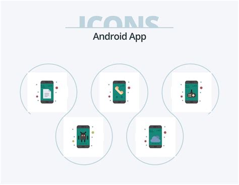 Android App Flat Icon Pack 5 Icon Design. app. phone. data. mobile. app 19689896 Vector Art at ...