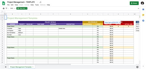 Project Tracker Google Sheets Template