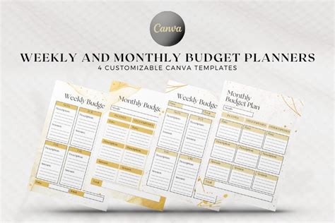 Weekly and Monthly Budget Planner Canva Template