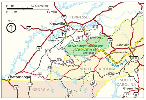 Smoky Mountains Park Map - Smyrna Beach Florida Map