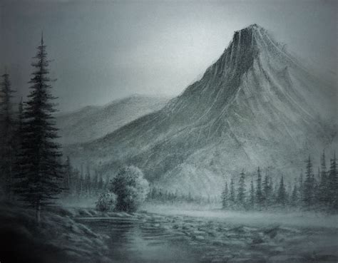 Mountain Pencil Drawing at PaintingValley.com | Explore collection of Mountain Pencil Drawing