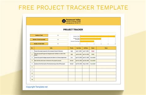 Free Project Tracker Template - Google Sheets, Excel | Template.net