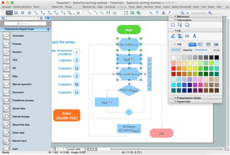 Flowchart design. Flowchart symbols, shapes, stencils and icons, workflow diagram, process flow ...