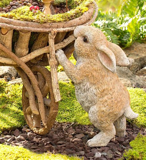 Standing Rabbit Garden Statue | Yard & Garden Decor | Hidden and Searchable | Wind and Weather