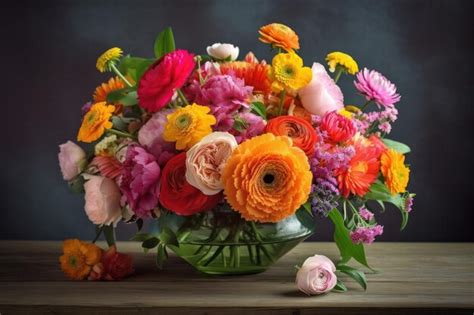 Premium AI Image | Colorful Spring Flower Bouquet