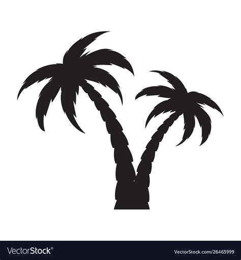 Palm Tree Silhouette - Palm Tree Silhouette Icon Simple Flat Vector Illustration Stock Vector ...