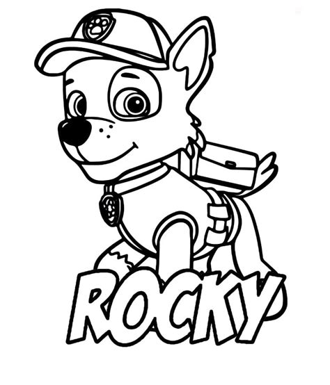 Rocky Paw Patrol Printable coloring page - Download, Print or Color Online for Free