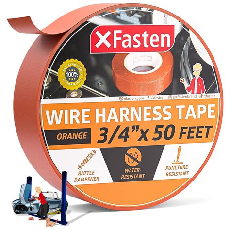 Snapklik.com : XFasten Wire Harness Tape Orange 3/4 Inch X 50 Feet Residue-Free High Heat ...