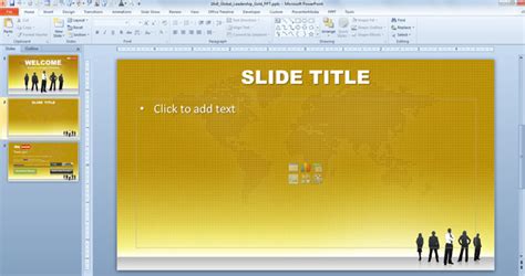 Free Widescreen Global Leadership Gold PowerPoint Template (16:9) - Free PowerPoint Templates ...