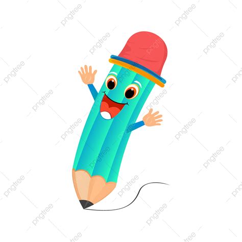 Funny Cartoon Pencil Clipart, Pencil Clipart, Cartoon Clipart, Funny Clipart PNG and Vector with ...