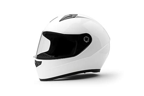 Premium AI Image | White motorcycle helmet isolated on white background represents safety in ...