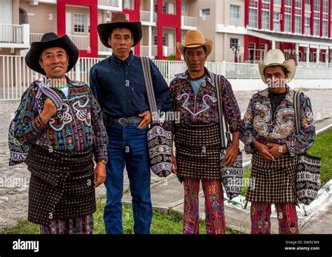 4 Males dressed in traditional clothing Flores Guatemala Stock Photo: 118748345 - Alamy