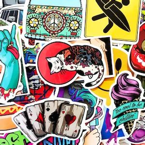 66 Cool Pop Art Graffiti Stickers for Skateboards Cars Laptops Phone Stickers Great for Kids ...