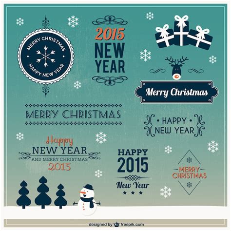 Free Vector | Retro Christmas design elements