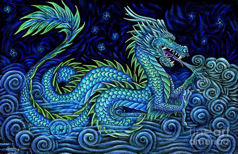 Chinese Azure Dragon Drawing by Rebecca Wang - Pixels