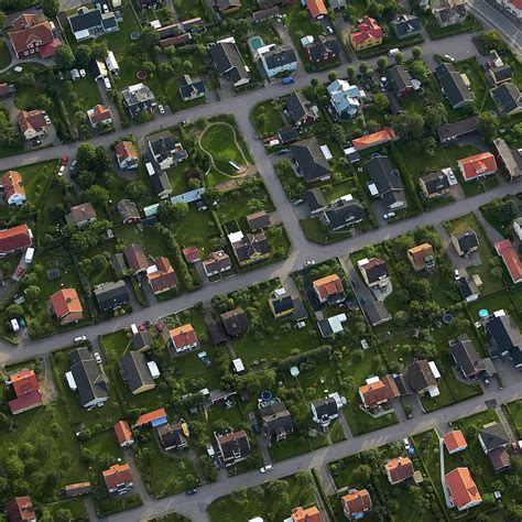 Houses In Village, Aerial View by Roine Magnusson