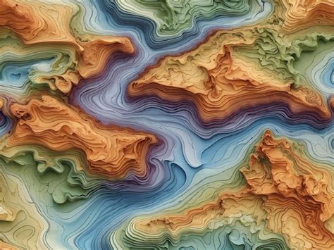 Premium Photo | Topographic contour lines map seamless pattern